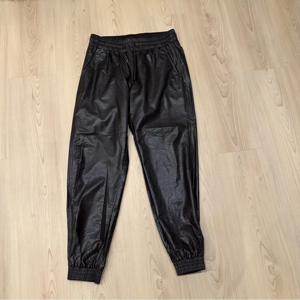 ZARA Faux leather dark chocolate jogger pants